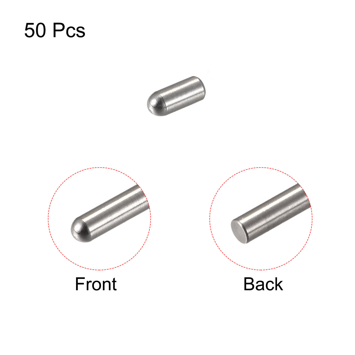 Harfington Dowel Pins, 304 Stainless Steel Round Head Flat Chamfered End Dowel Pin, Wood Bunk Bed Shelf Pegs Support Shelves Fasten Element