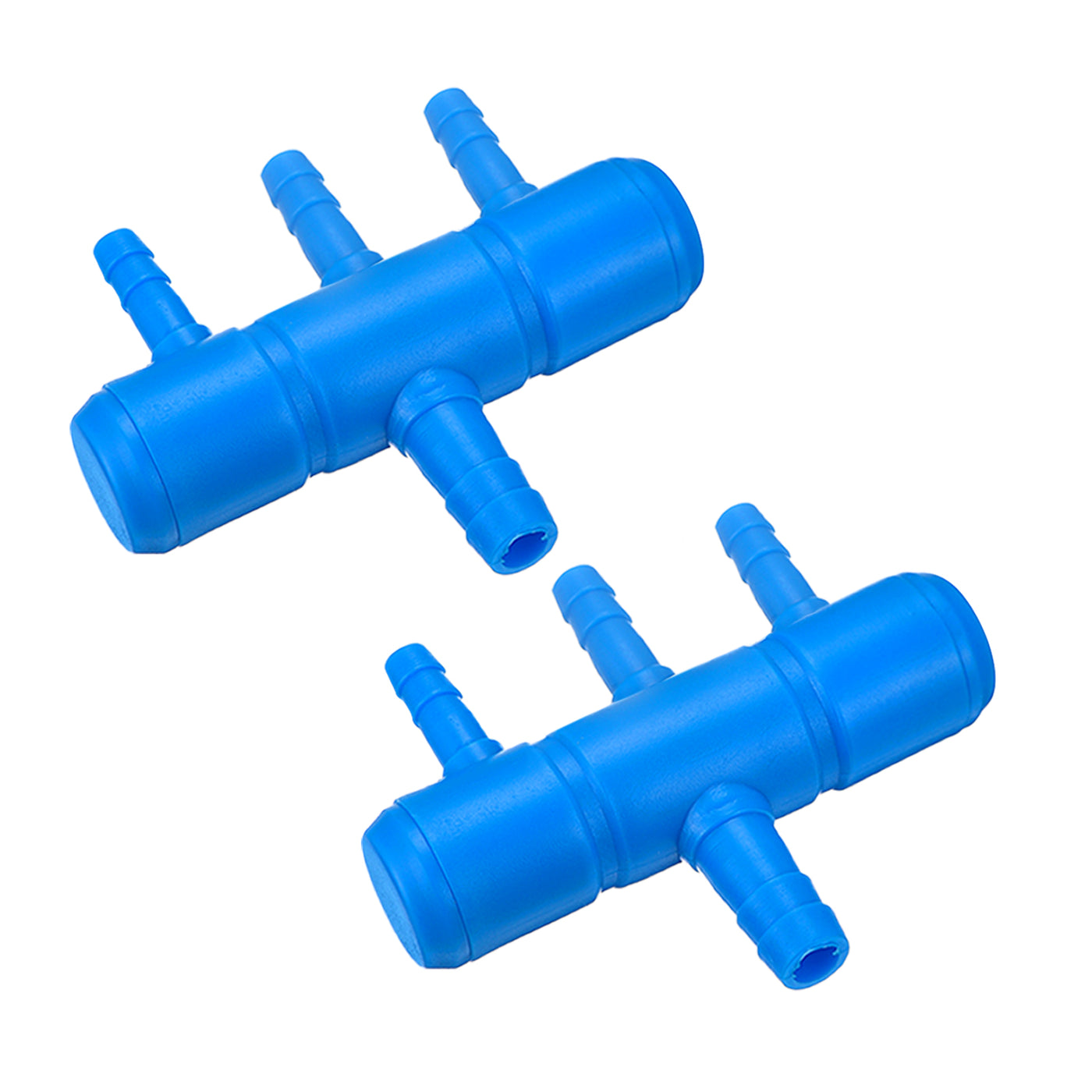 uxcell Uxcell 2 Stück Luftlinie Schlauchspalter Anschluss 65mm/2.56" 3 Wege Fish Tank Sauerstoff Rohr Luftschlauch Adapter für Aquarium Blau