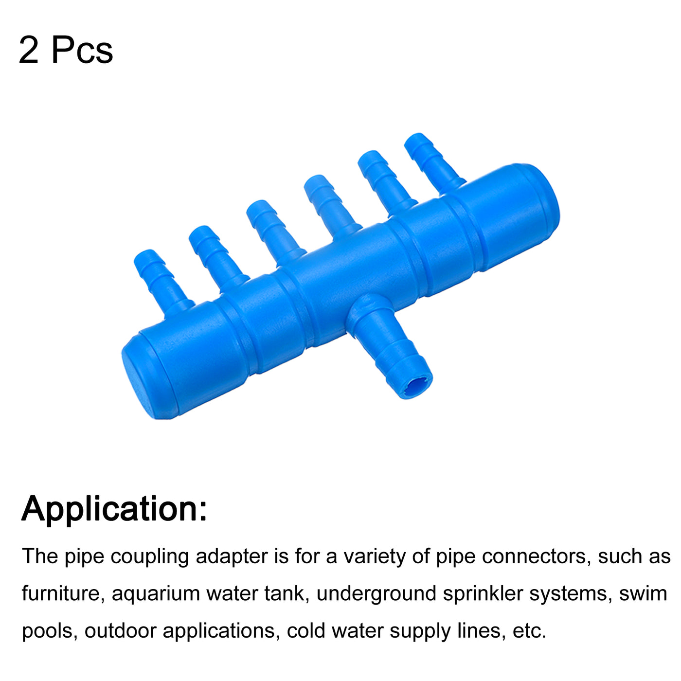 uxcell Uxcell 2 Stück Luftlinie Schlauchspalter Anschluss 113mm/4.45" 6 Wege Fish Tank Sauerstoff Rohr Luftschlauch Adapter für Aquarium Blau