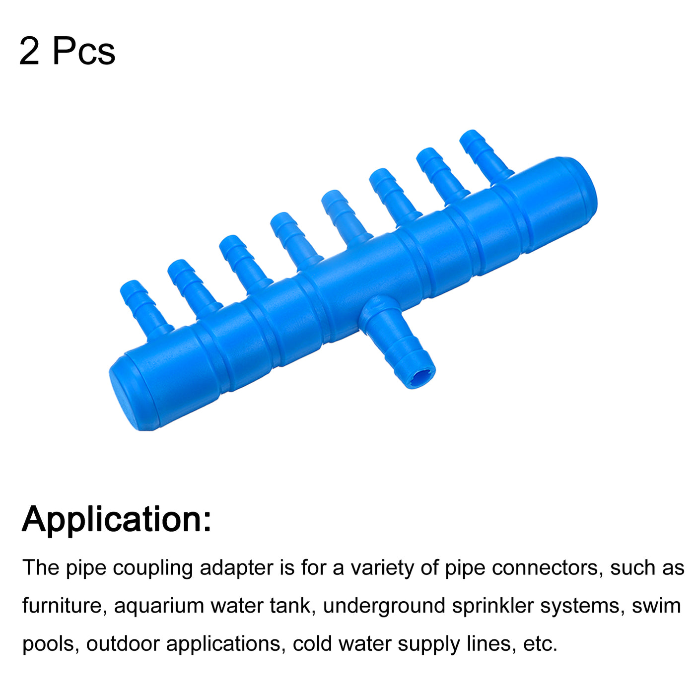 uxcell Uxcell 2 Stück Luftlinie Schlauchspalter Anschluss 123mm/4.84" 8 Wege Fish Tank Sauerstoff Rohr Luftschlauch Adapter für Aquarium Blau