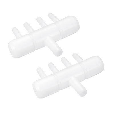 Harfington Uxcell 2 Stück Luftlinie Schlauchspalter Anschluss 82mm/3.23" 4 Wege Fish Tank Sauerstoff Rohr Luftschlauch Adapter für Aquarium Weiß