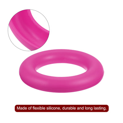 Harfington Silicone Bobbin Ring Holder and 20 Plastic Bobbins Set, Rose Red & Transparent