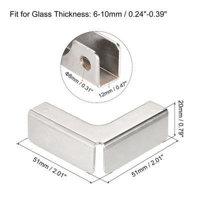 Harfington Glass Fixing Clip, L-shaped Glass Combination Fixing Bracket Reinforced Clip Clamp Hardware Glass Accessories