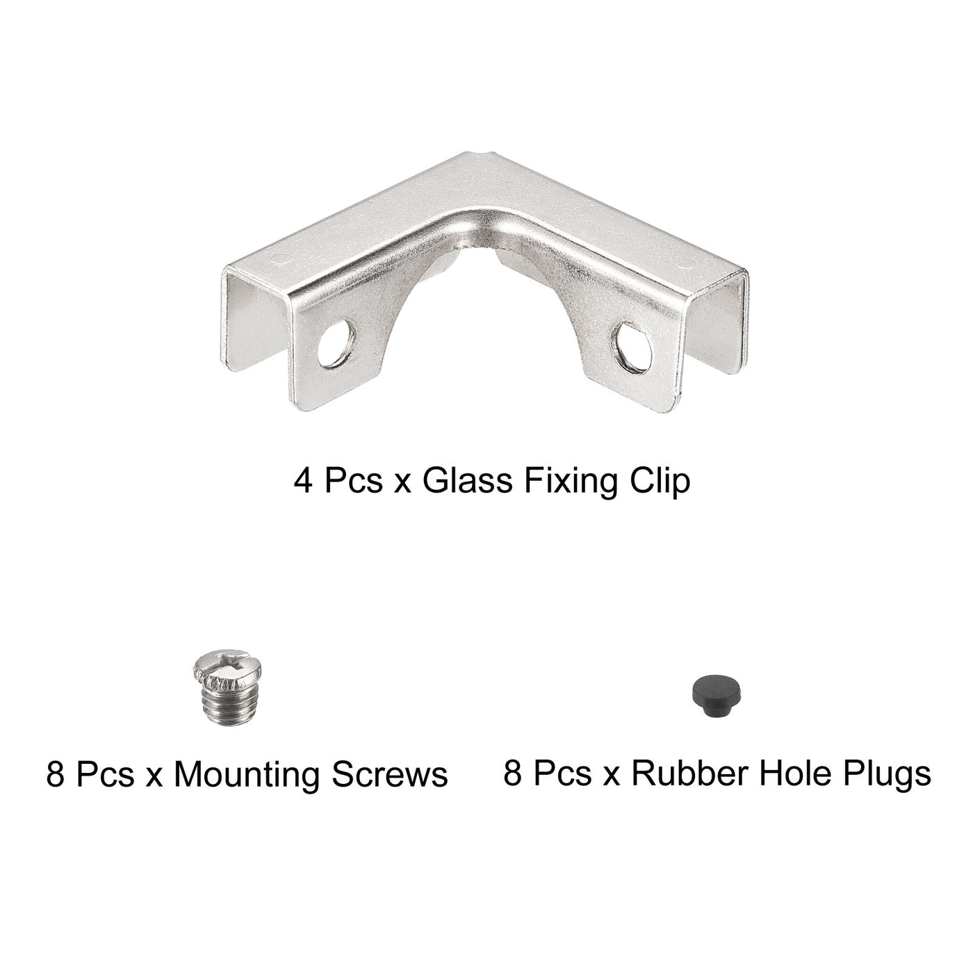 Harfington Glass Fixing Clip, L-shaped Glass Combination Fixing Bracket Reinforced Clip Clamp Hardware Glass Accessories