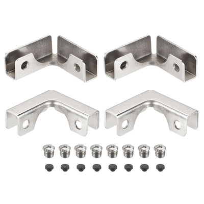 Harfington Glass Fixing Clip, L-shaped Glass Combination Fixing Bracket Reinforced Clip Clamp Hardware Glass Accessories