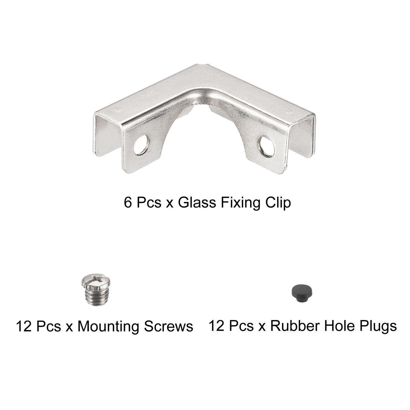 Harfington Glass Fixing Clip, L-shaped Glass Combination Fixing Bracket Reinforced Clip Clamp Hardware Glass Accessories