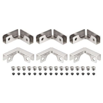 Harfington Glass Fixing Clip, L-shaped Glass Combination Fixing Bracket Reinforced Clip Clamp Hardware Glass Accessories