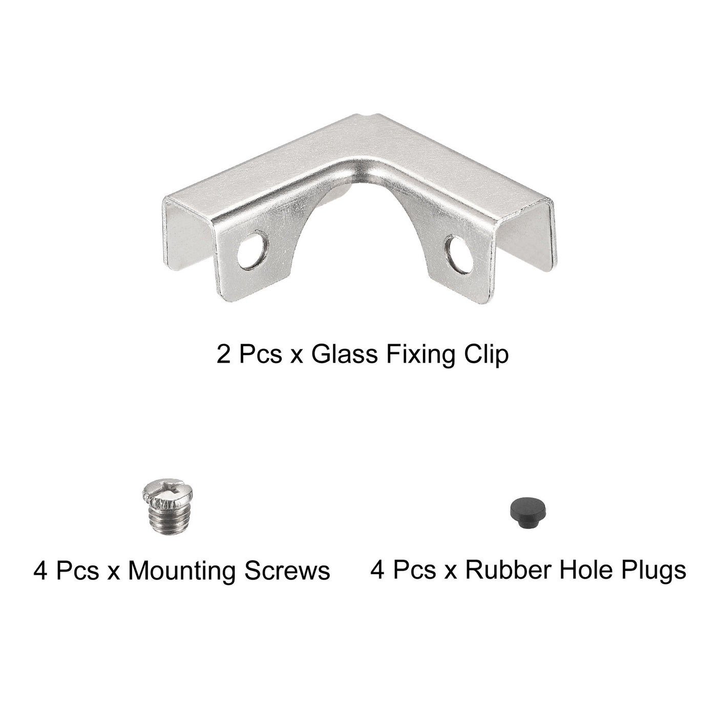 Harfington Glass Fixing Clip, L-shaped Glass Combination Fixing Bracket Reinforced Clip Clamp Hardware Glass Accessories