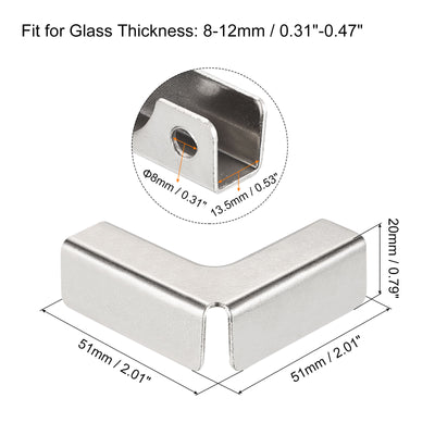 Harfington Glass Fixing Clip, L-shaped Glass Combination Fixing Bracket Reinforced Clip Clamp Hardware Glass Accessories