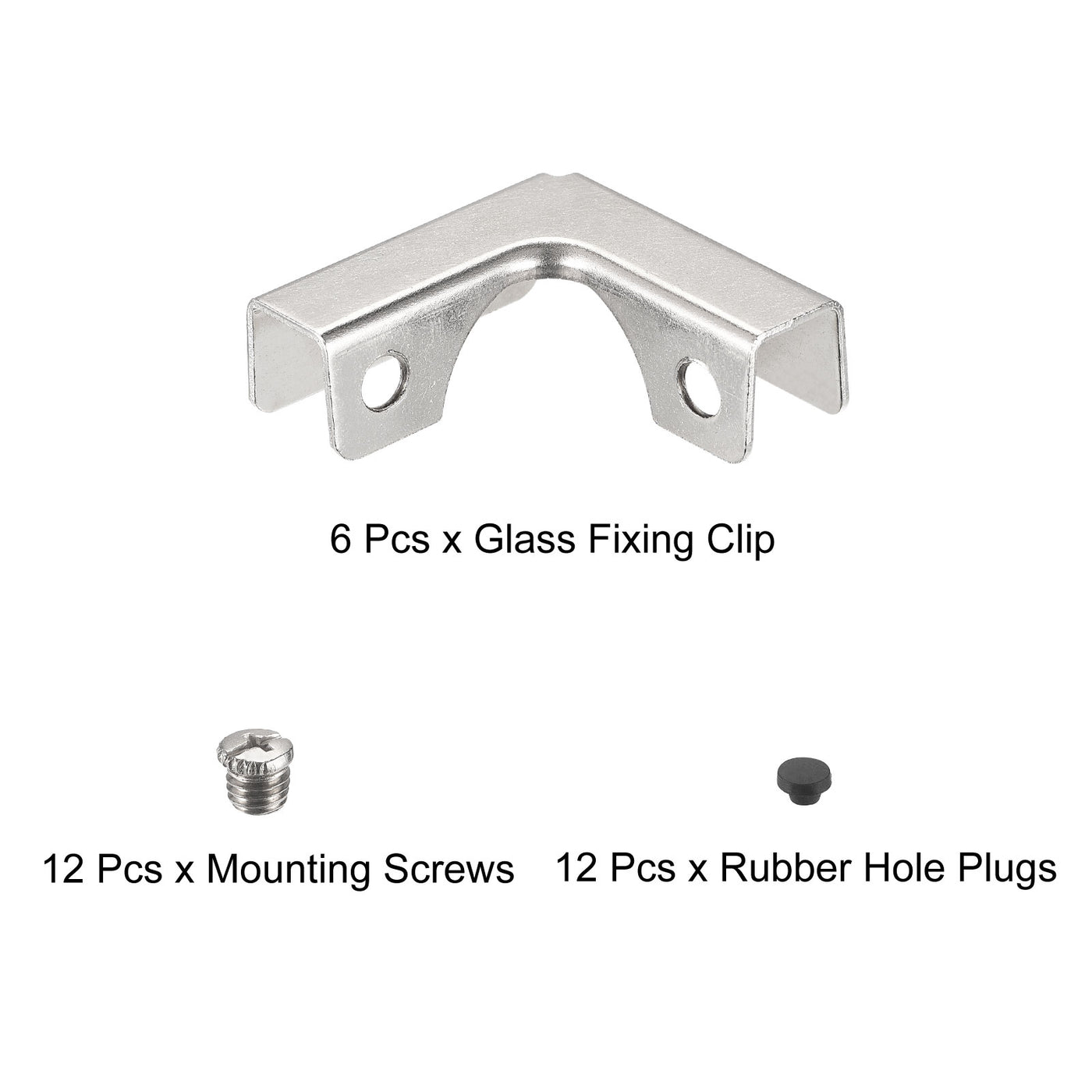 Harfington Glass Fixing Clip, L-shaped Glass Combination Fixing Bracket Reinforced Clip Clamp Hardware Glass Accessories