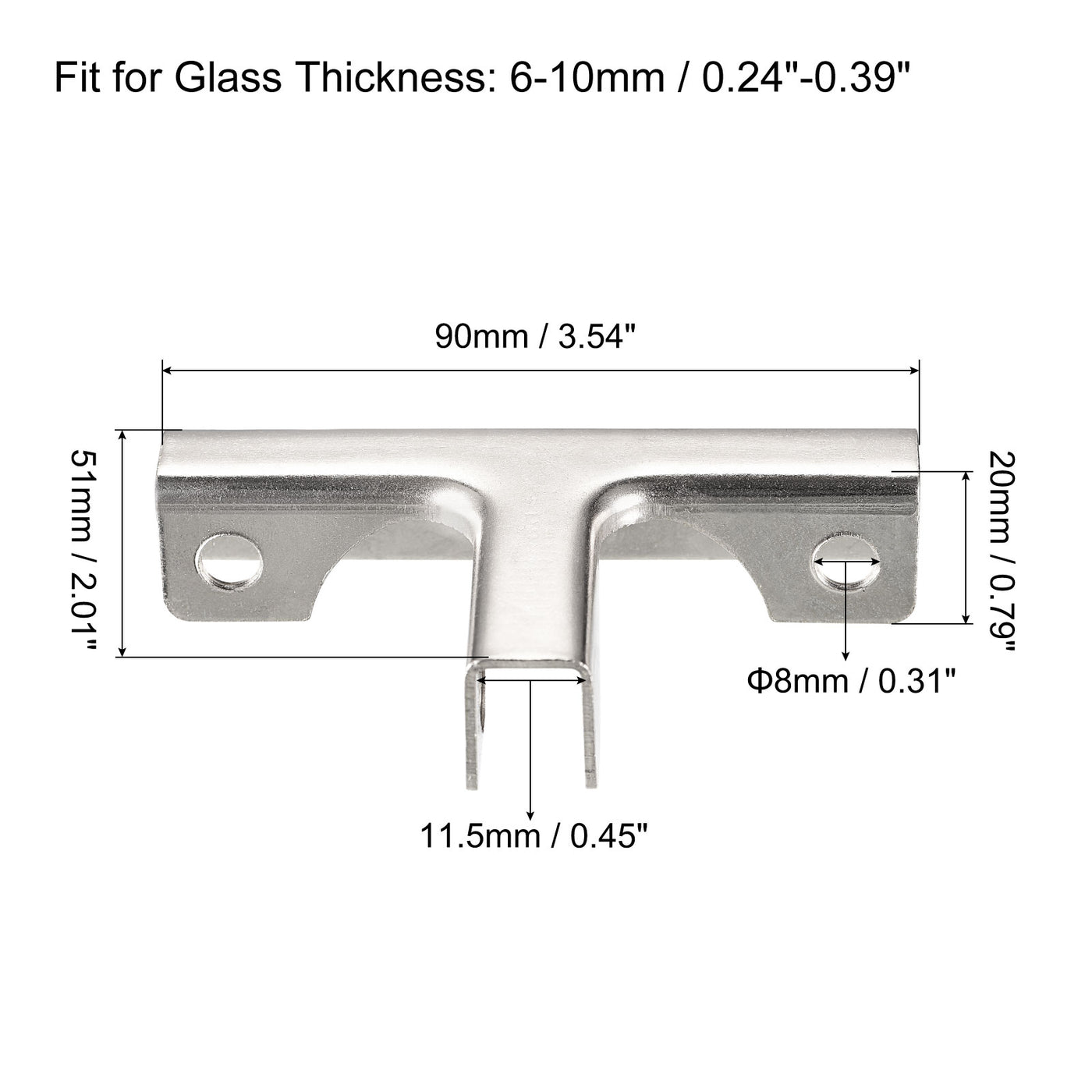 Harfington Glass Fixing Clip, T-shaped Glass Combination Fixing Bracket Reinforced Clip Clamp Hardware Glass Accessories