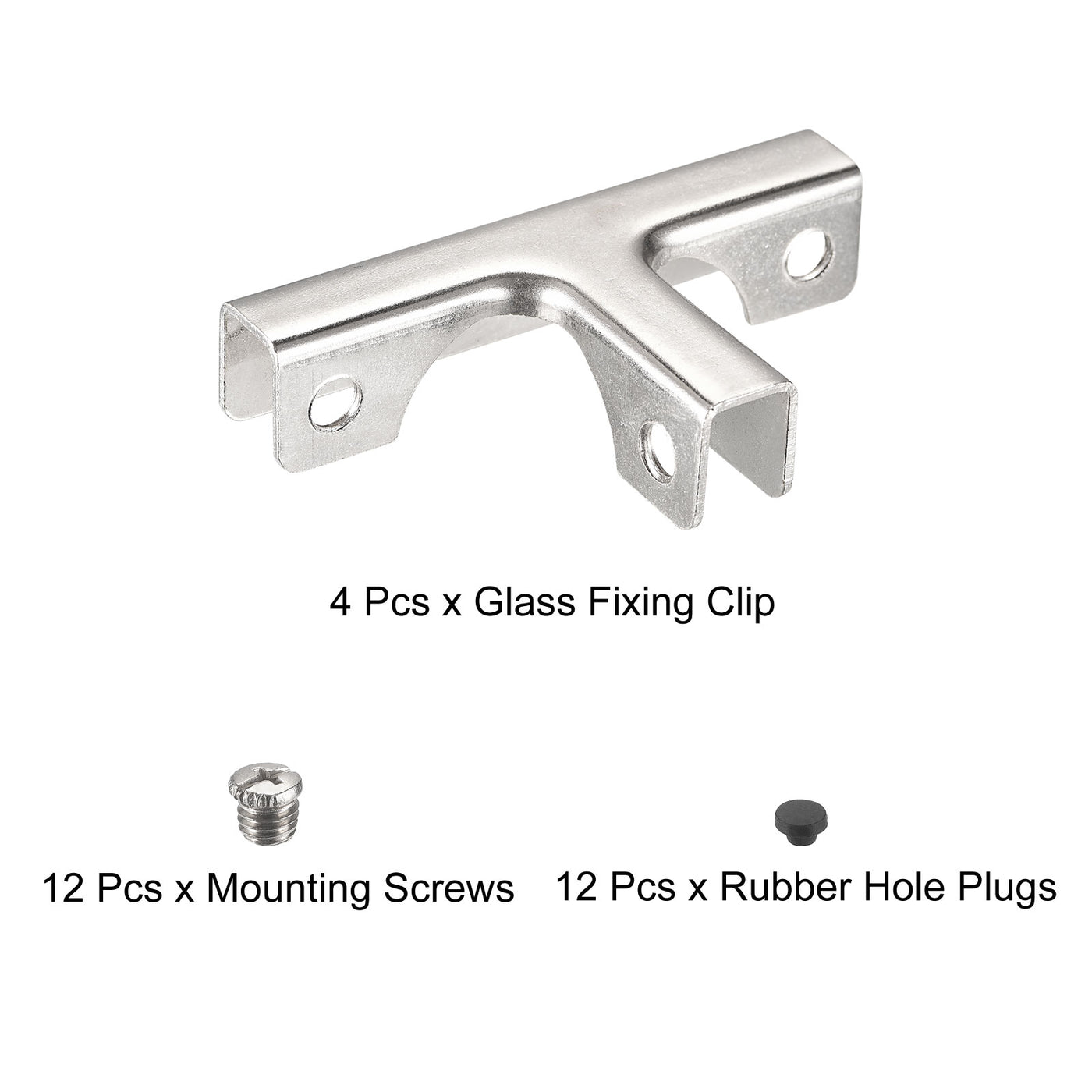 Harfington Glass Fixing Clip, T-shaped Glass Combination Fixing Bracket Reinforced Clip Clamp Hardware Glass Accessories