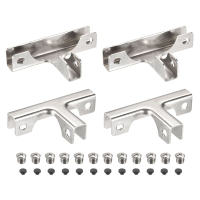 Harfington Glass Fixing Clip, T-shaped Glass Combination Fixing Bracket Reinforced Clip Clamp Hardware Glass Accessories