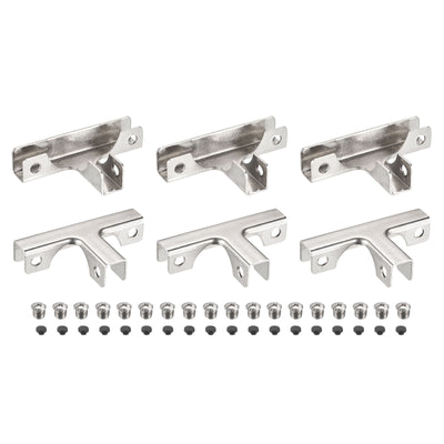 Harfington Glass Fixing Clip, T-shaped Glass Combination Fixing Bracket Reinforced Clip Clamp Hardware Glass Accessories