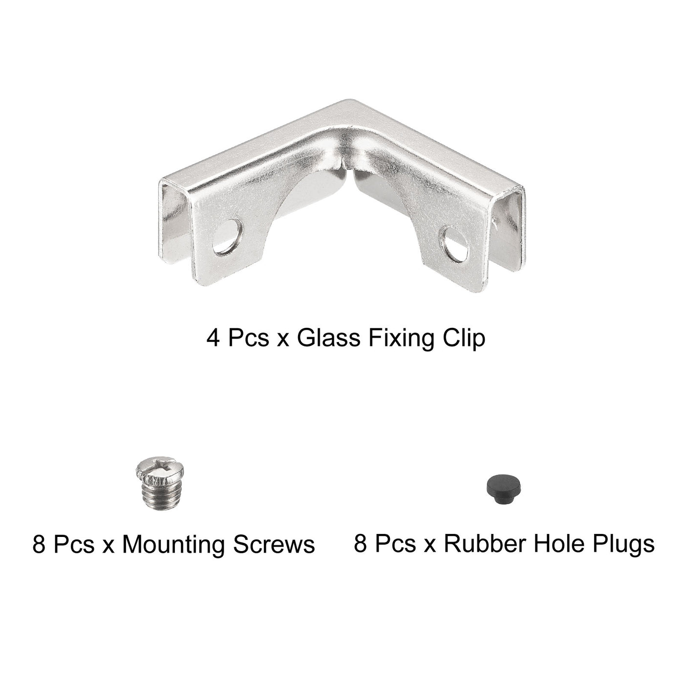 Harfington Glass Fixing Clip, L-shaped Glass Combination Fixing Bracket Reinforced Clip Clamp Hardware Glass Accessories