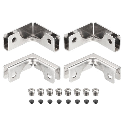 Harfington Glass Fixing Clip, L-shaped Glass Combination Fixing Bracket Reinforced Clip Clamp Hardware Glass Accessories