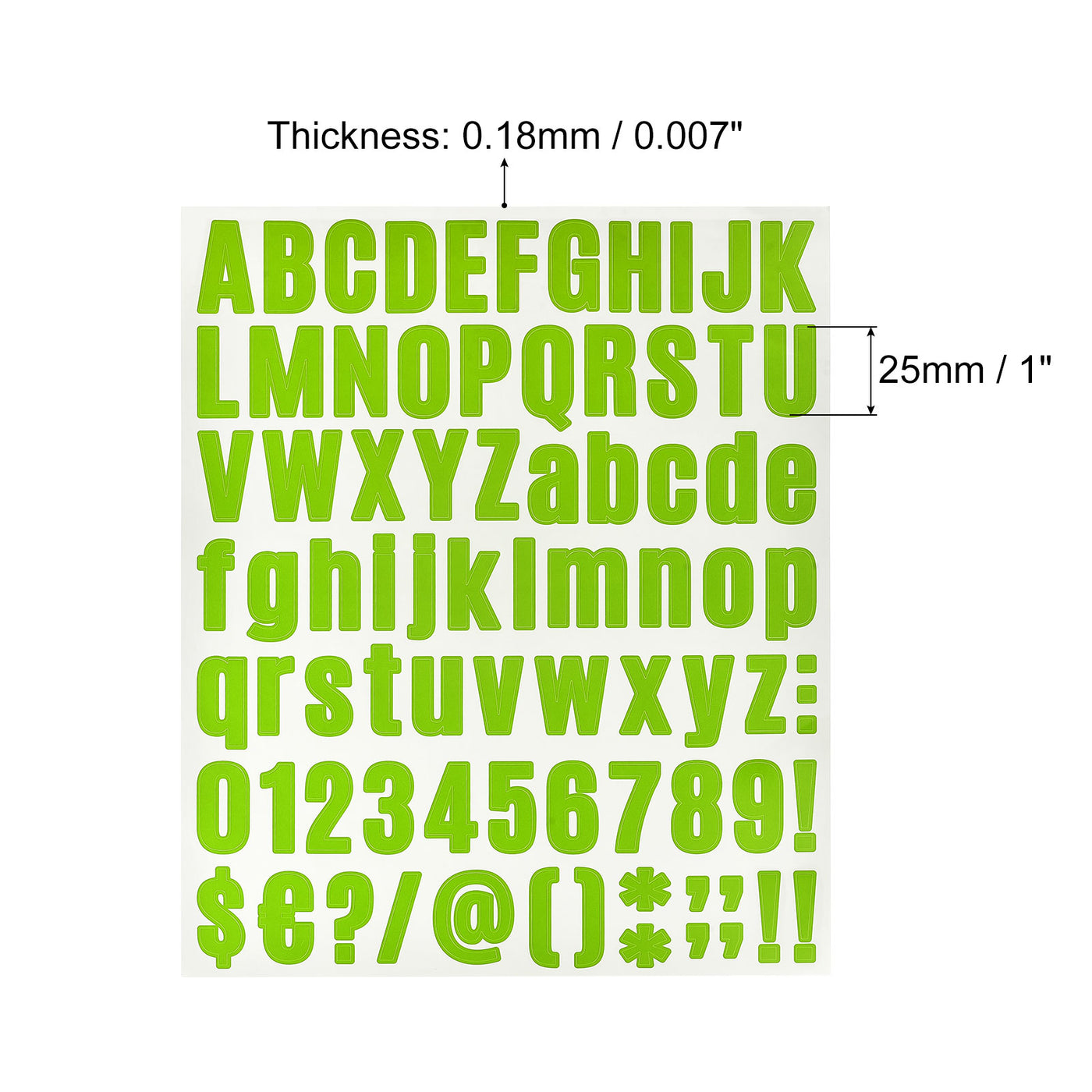 uxcell Uxcell Letter Number Stickers Kit, 1 Inch Vinyl Self Adhesive Waterproof Alphabet Decals for Mailbox Address Sign DIY Crafts Card, 648Pcs 8 Sheet Light Green