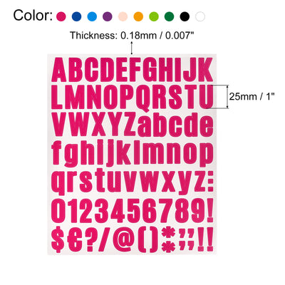 Harfington Uxcell Letter Number Stickers Kit, 1 Inch Vinyl Self Adhesive Waterproof Alphabet Decals for Mailbox Address Sign DIY Crafts Card, 810 Pcs 10 Sheet 10 Colors