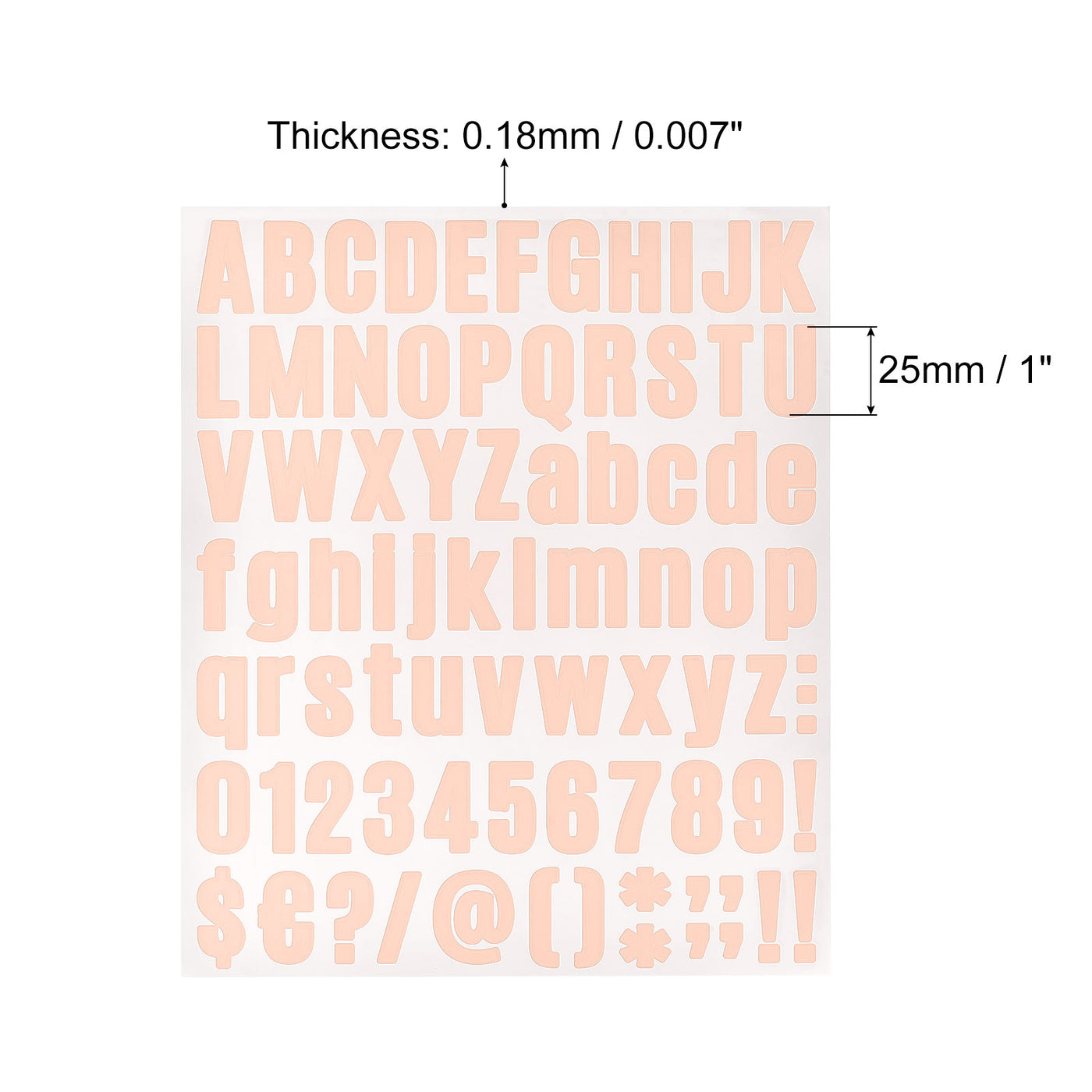 uxcell Uxcell Letter Number Stickers Kit, 1 Inch Vinyl Self Adhesive Waterproof Alphabet Decals for Mailbox Address Sign DIY Crafts Card, 648 Pcs 8 Sheet Light Pink