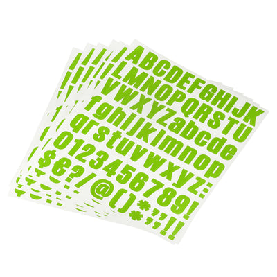 Harfington Uxcell 486Stk. Buchstabennummernaufkleber Set 1 Zoll Geschenkkarte 6 Blatt hellgrün