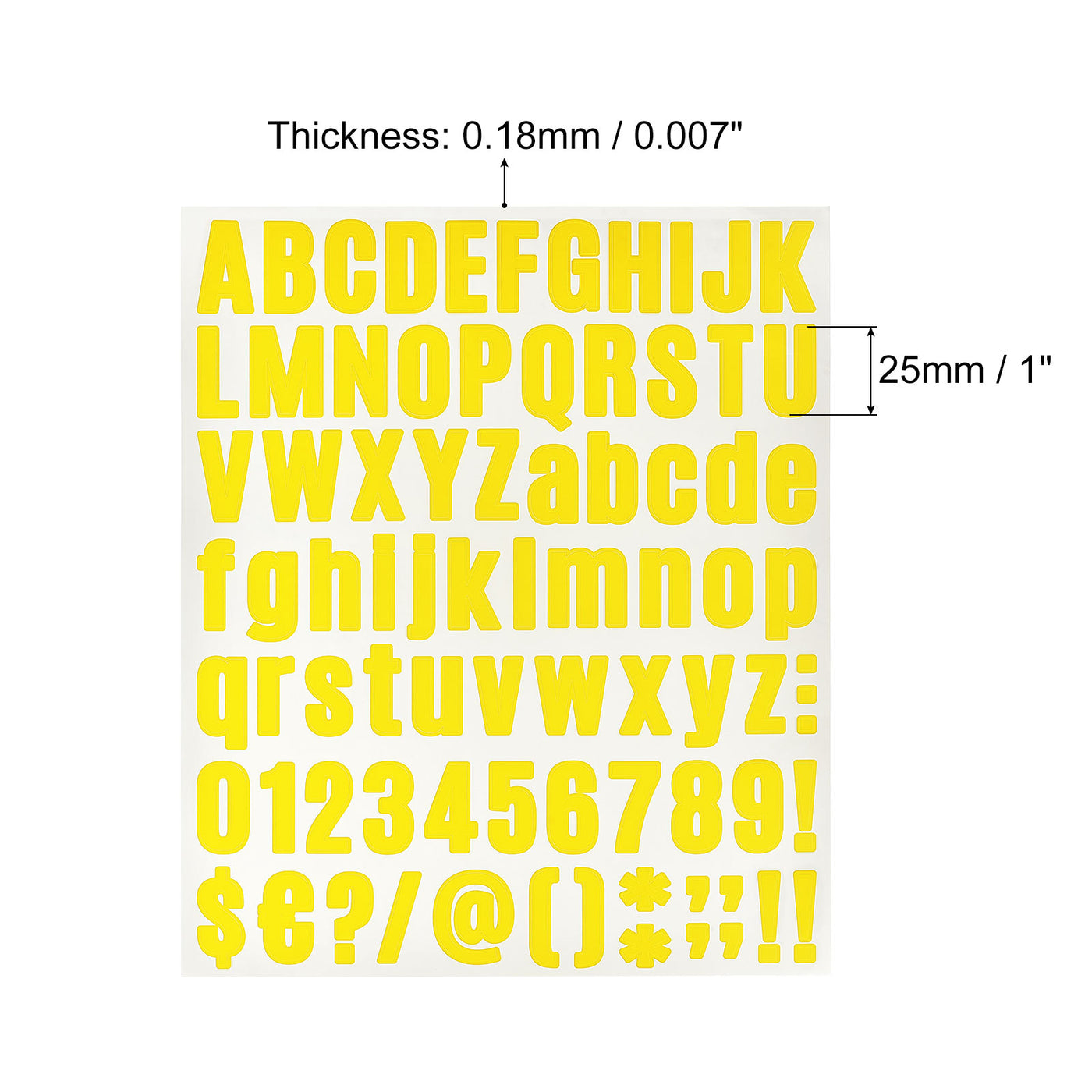 uxcell Uxcell Letter Number Stickers Kit, 1 Inch Vinyl Self Adhesive Waterproof Alphabet Decals for Mailbox Address Sign DIY Crafts Card, 486 Pcs 6 Sheet Yellow