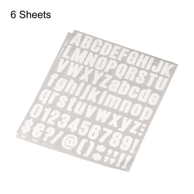 Harfington Uxcell Letter Number Stickers Kit, 1 Inch Vinyl Self Adhesive Waterproof Alphabet Decals for Mailbox Address Sign DIY Crafts Card, 486 Pcs 6 Sheet White