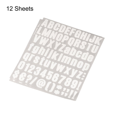 Harfington Uxcell Letter Number Stickers Kit, 1 Inch Vinyl Self Adhesive Waterproof Alphabet Decals for Mailbox Address Sign DIY Crafts Card, 972 Pcs 12 Sheet White