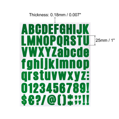 Harfington Uxcell Letter Number Stickers Kit, 1 Inch Vinyl Self Adhesive Waterproof Alphabet Decals for Mailbox Address Sign DIY Crafts Card, 486 Pcs 6 Sheet Dark Green