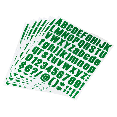 Harfington Uxcell Letter Number Stickers Kit, 1 Inch Vinyl Self Adhesive Waterproof Alphabet Decals for Mailbox Address Sign DIY Crafts Card, 648 Pcs 8 Sheet Dark Green