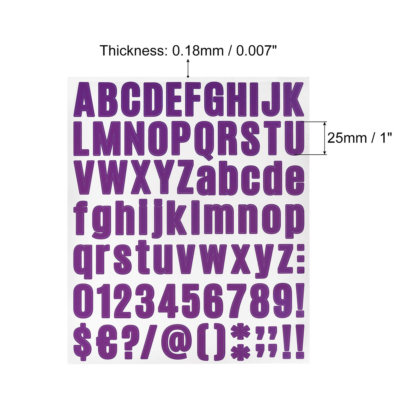 uxcell Uxcell Letter Number Stickers Kit, 1 Inch Vinyl Self Adhesive Waterproof Alphabet Decals for Mailbox Address Sign DIY Crafts Card, 648 Pcs 8 Sheet Purple