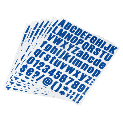 Harfington Uxcell Letter Number Stickers Kit, 1 Inch Vinyl Self Adhesive Waterproof Alphabet Decals for Mailbox Address Sign DIY Crafts Card, 648 Pcs 8 Sheet Dark Blue