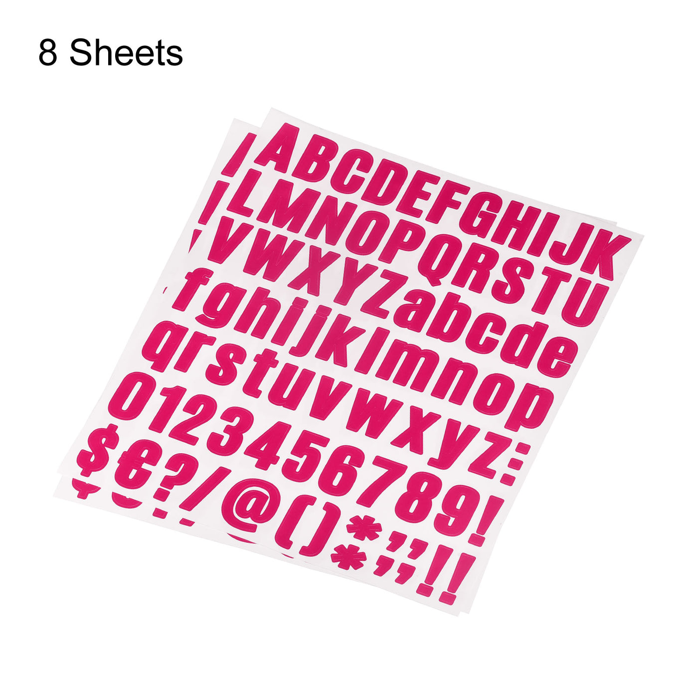 uxcell Uxcell 648Stk. Buchstabennummernaufkleber Set 1 Zoll Geschenkkarte 8 Blatt Fuchsia