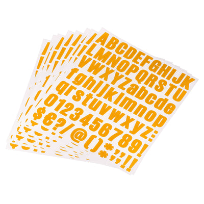 Harfington Uxcell Letter Number Stickers Kit, 1 Inch Vinyl Self Adhesive Waterproof Alphabet Decals for Mailbox Address Sign DIY Crafts Card, 648 Pcs 8 Sheet Orange