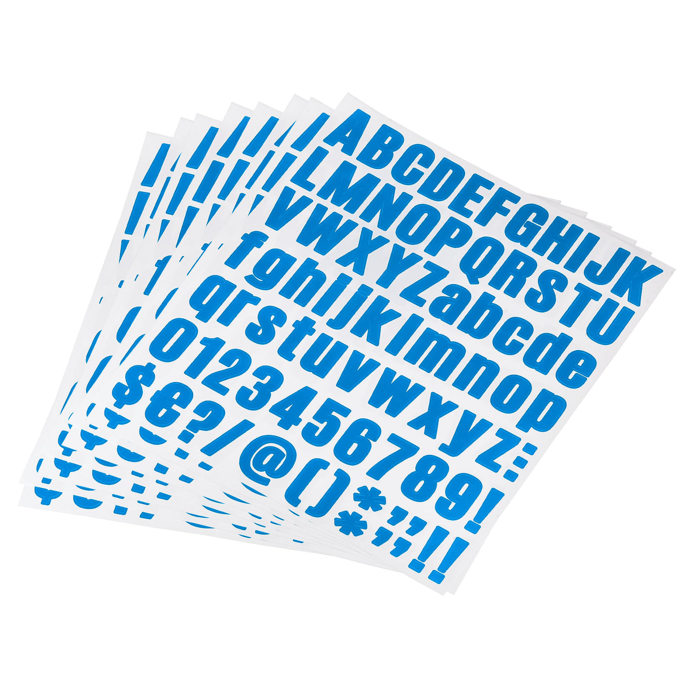 uxcell Uxcell 648Stk. Buchstabe Nummer Aufkleber Satz 1" Vinyl selbstklebend 8 Blatt hellblau