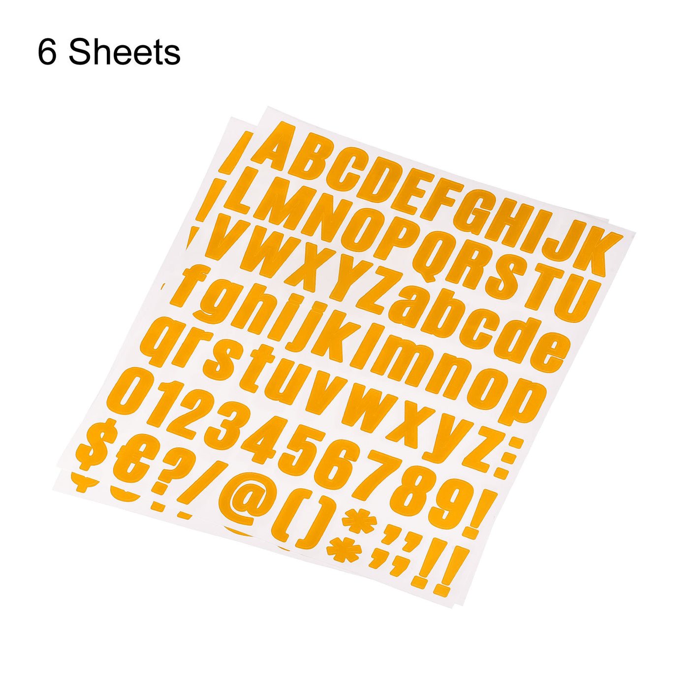 uxcell Uxcell 486Stk. Buchstabe Nummer Aufkleber Satz 1" Vinyl selbstklebend 6 Blatt Orange