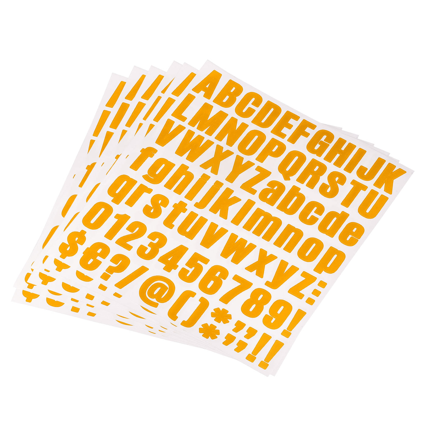 uxcell Uxcell 486Stk. Buchstabe Nummer Aufkleber Satz 1" Vinyl selbstklebend 6 Blatt Orange