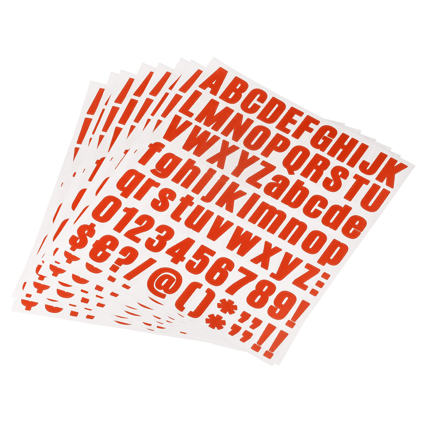 uxcell Uxcell 648Stk. Buchstabe Nummer Aufkleber Satz 1" Vinyl selbstklebend 8 Blatt Rot