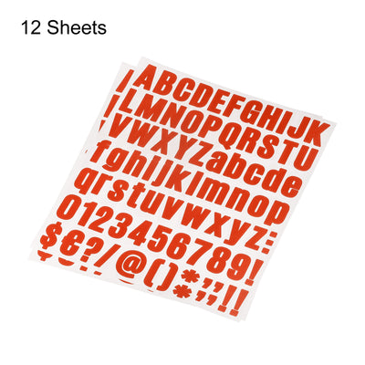 Harfington Uxcell 972Stk. Buchstabe Nummer Aufkleber Satz 1" Vinyl selbstklebend 12 Blatt Rot