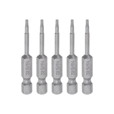 Harfington 5pcs 5/64" Hex Screwdriver Bit 1/4" Hex Shank 2" Length Magnetic Power Drill Bit