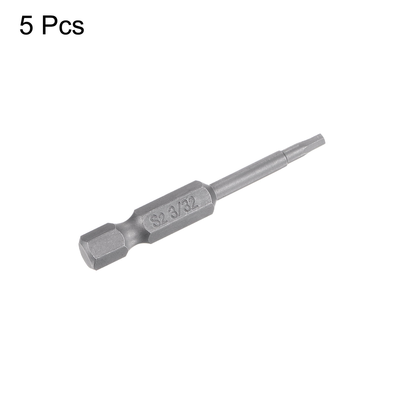 Harfington 5pcs 3/32" Hex Screwdriver Bit 1/4" Hex Shank 2" Length Magnetic Power Drill Bit