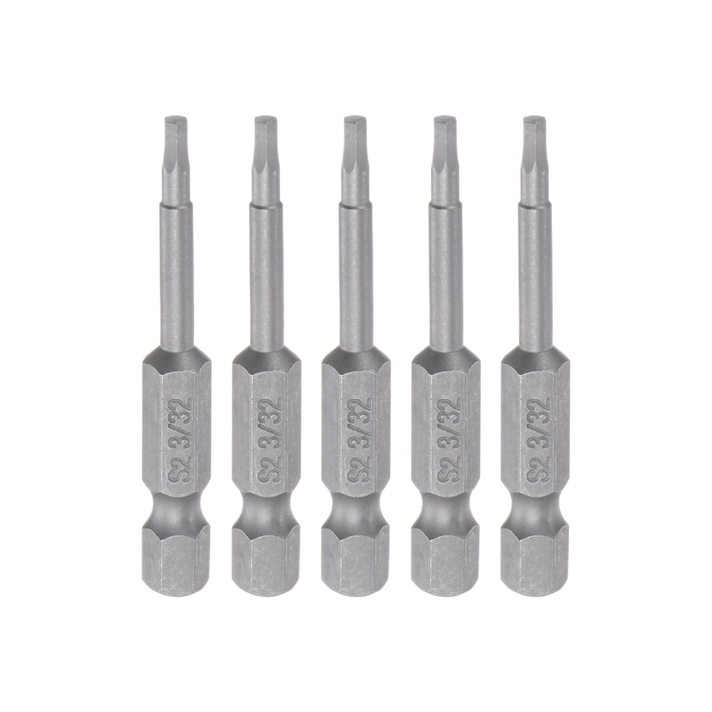 Harfington 5pcs 3/32" Hex Screwdriver Bit 1/4" Hex Shank 2" Length Magnetic Power Drill Bit