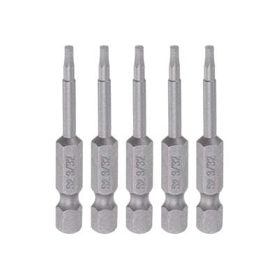 Harfington 5pcs 3/32" Hex Screwdriver Bit 1/4" Hex Shank 2" Length Magnetic Power Drill Bit