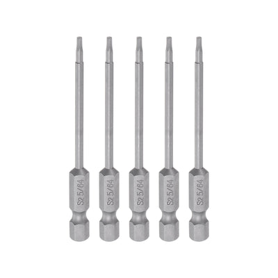 Harfington 5pcs 5/64" Hex Screwdriver Bit 1/4" Hex Shank 3" Length Magnetic Power Drill Bit