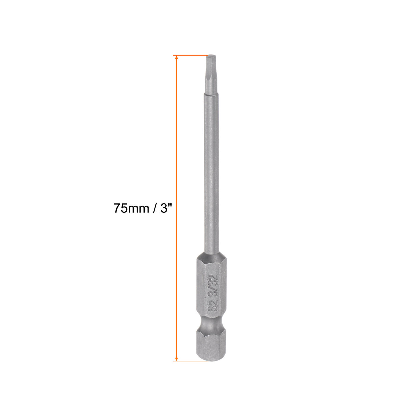 Harfington 5stk. 3/32" Hex Schraubendreher Bit SAE 1/4" Hex Schaft 3" Länge Magnetische S2 Stahl Strom Bohrer Bits