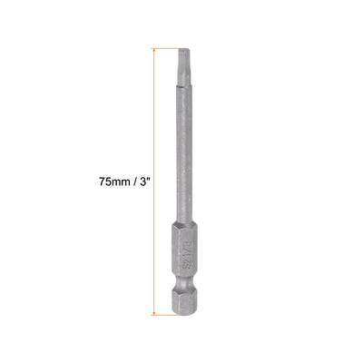 Harfington 5pcs 1/8" Hex Screwdriver Bit 1/4" Hex Shank 3" Length Magnetic Power Drill Bits