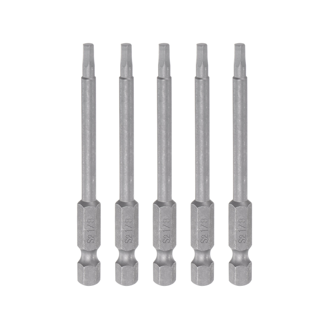 Harfington 5pcs 1/8" Hex Screwdriver Bit 1/4" Hex Shank 3" Length Magnetic Power Drill Bits