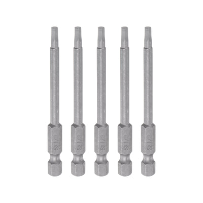 Harfington 5pcs 1/8" Hex Screwdriver Bit 1/4" Hex Shank 3" Length Magnetic Power Drill Bits