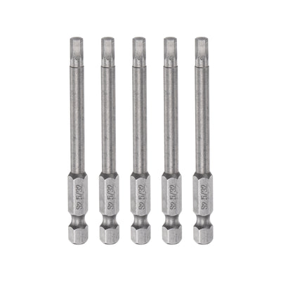 Harfington 5pcs 5/32" Hex Screwdriver Bit 1/4" Hex Shank 3" Length Magnetic Power Drill Bit