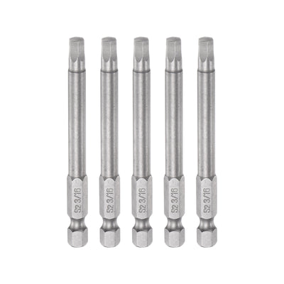 Harfington 5pcs 3/16" Hex Screwdriver Bit 1/4" Hex Shank 3" Length Magnetic Power Drill Bit