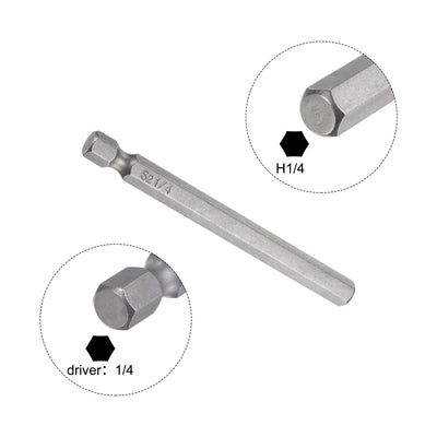 Harfington 1/4" Hex Schraubendreher Bit SAE 1/4" Hex Schaft 3" Länge Magnetische S2 Stahl Strom Bohrer Bits